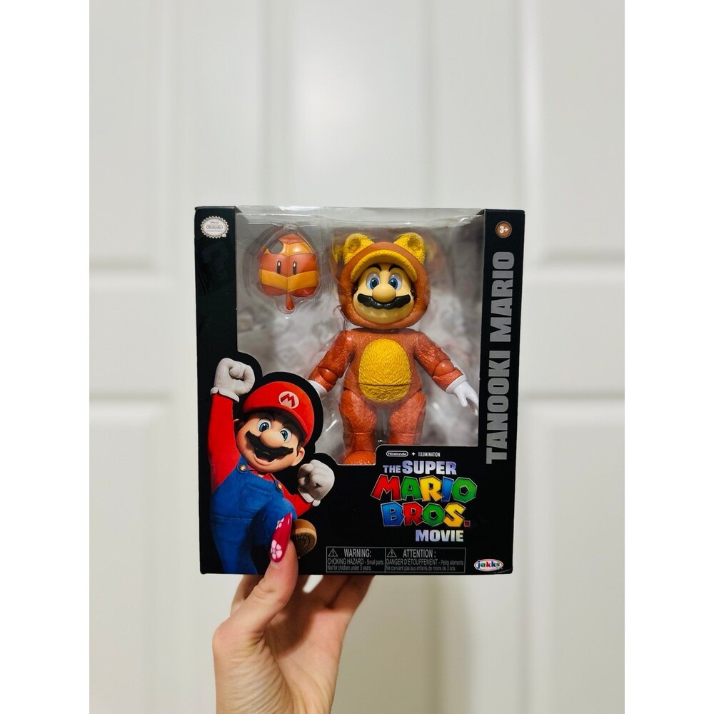 Super Mario Bros Movie Tanooki Mario 5 Inch Action Figure Tanooki Leaf NWT